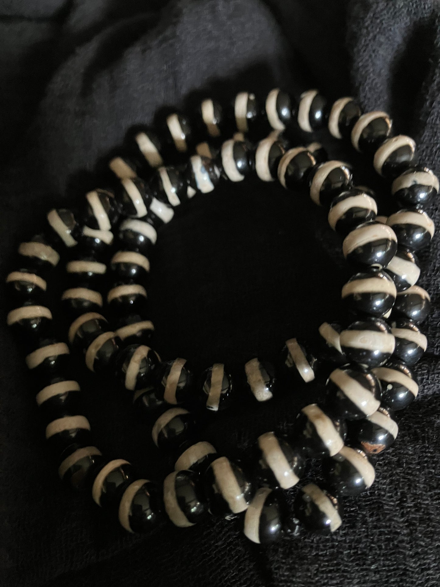 3 African Beads Bracelet Ceramic