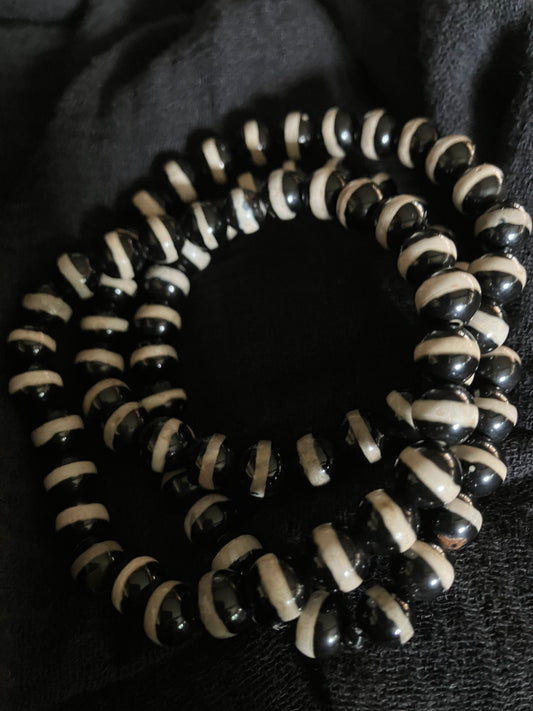 3 African Beads Bracelet Ceramic
