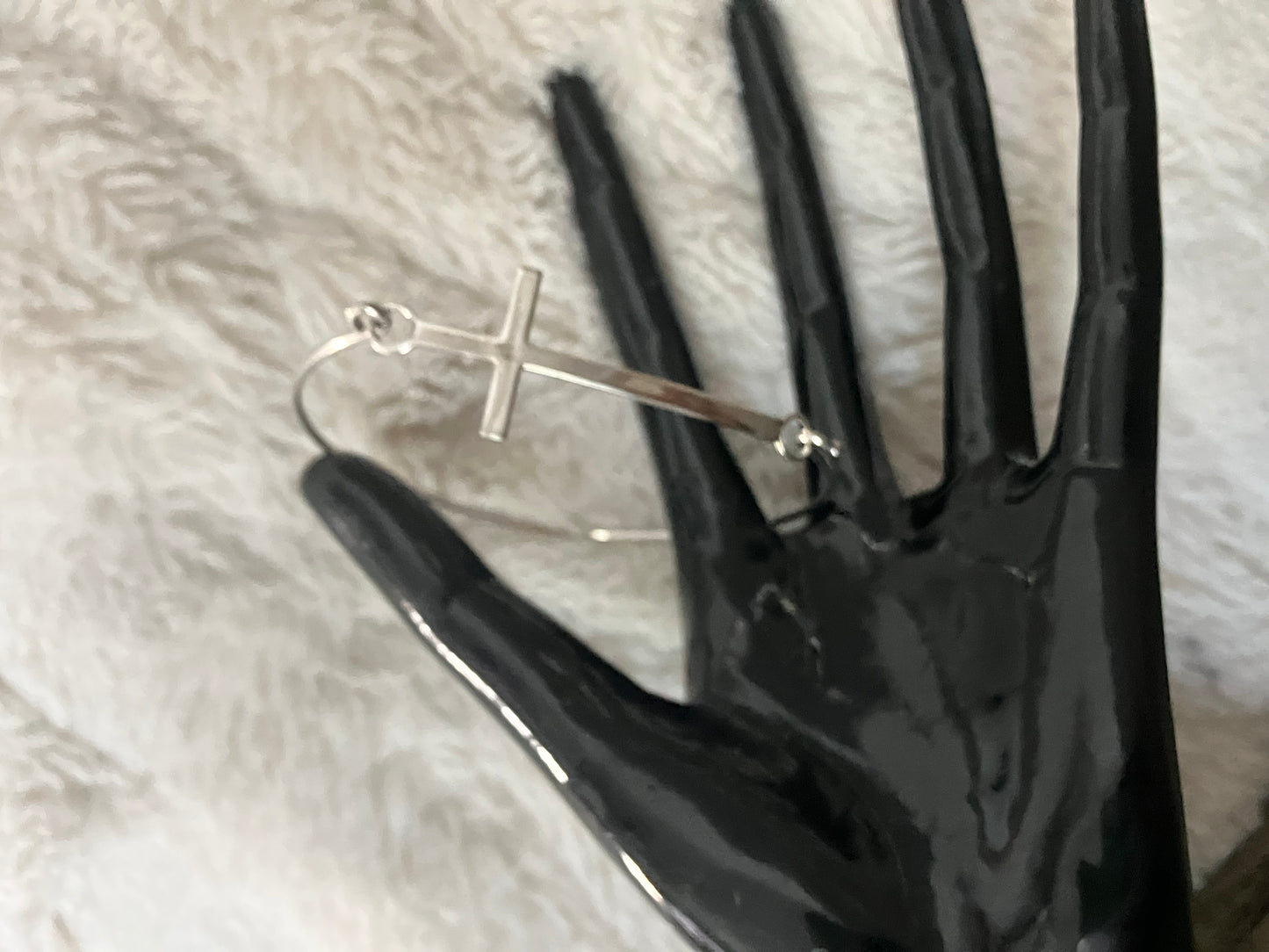 Sterling Silver Bangle Bracelet with Cross